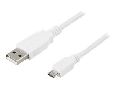 DELTACO - USB-kaapeli - USB (uros) - Micro-USB Type B (uros) - USB 2.0 - 2 m - valkoinen