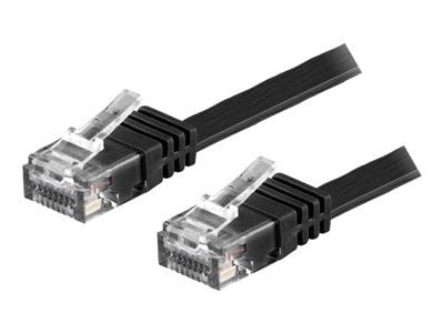 DELTACO - Koblingskabel - RJ-45 (hann) til RJ-45 (hann) - 15 m - UTP - CAT 6 - formstøpt, flat - svart