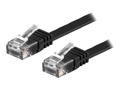 DELTACO TP-65S-FL - Koblingskabel - RJ-45 (hann) til RJ-45 (hann) - 5 m - UTP - CAT 6 - formstøpt, flat - svart
