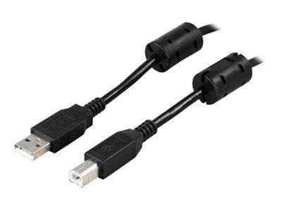 DELTACO - USB-kaapeli - USB (uros) - USB Type B (uros) - USB 2.0 - 3 m - musta