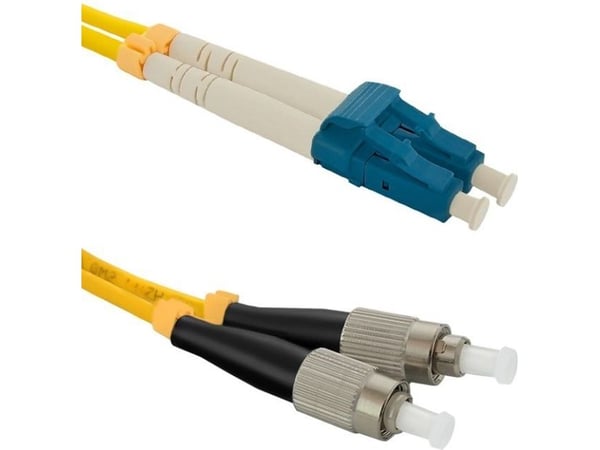 Qoltec - Koblingskabel - LC/UPC-enkeltmodus (hann) til FC/UPC-enkeltmodus (hann) - 3 m - fiberoptisk - dupleks - 9 / 125 micron - G.652D - halogenf...