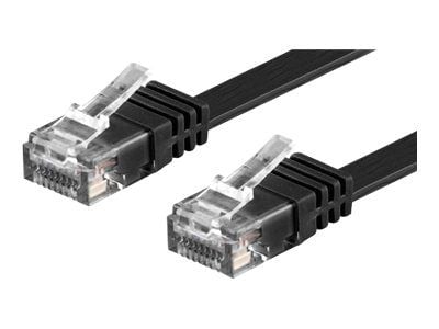 DELTACO - Koblingskabel - RJ-45 (hann) til RJ-45 (hann) - 3 m - UTP - CAT 6 - formstøpt, flat - svart