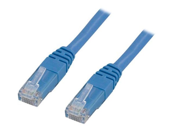 DELTACO TP-607B - Koblingskabel - RJ-45 (hann) til RJ-45 (hann) - 75 cm - UTP - CAT 6 - formstøpt - blå