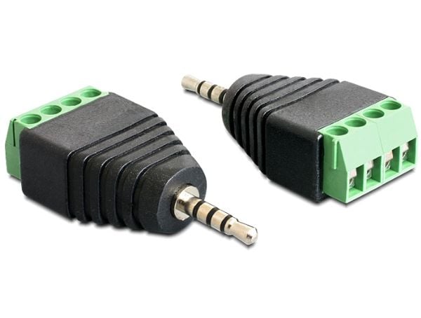 DeLOCK 65454, 2.5mm, 4pin, Musta, Vihreä