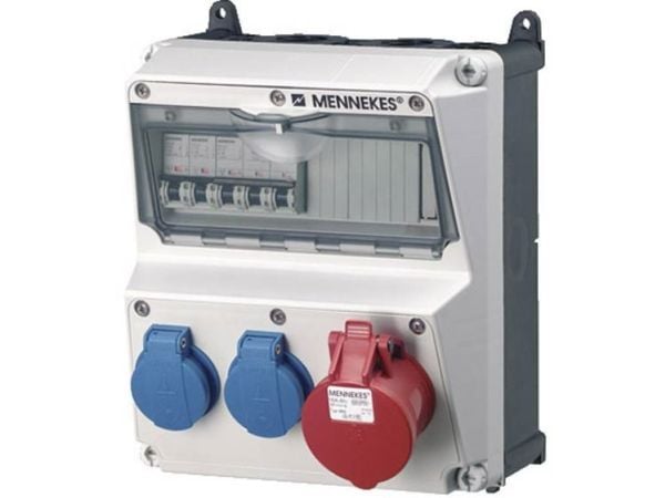 MENNEKES 920005, Tyyppi F, 5P, Ruuvit, Sininen, Punainen, Valkoinen, Muovi, IP44