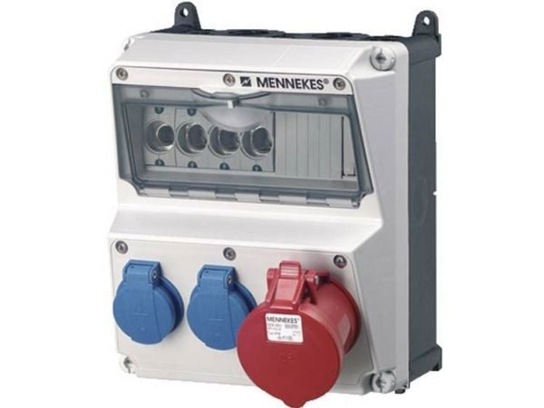 MENNEKES 920010, Tyyppi F, 5P, Ruuvit, Sininen, Punainen, Valkoinen, Muovi, IP44
