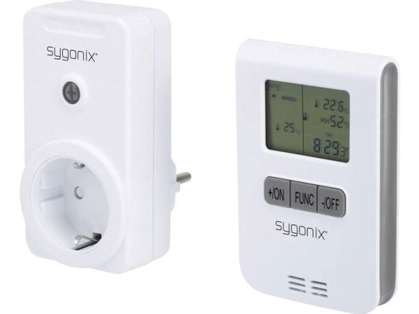 Sygonix RS2W trådløst varme-styringssett mellomplugg (brytereffekt maks.) 3500 W rekkevidde maks. (i fri sikt) 150 m (SY-3523526)