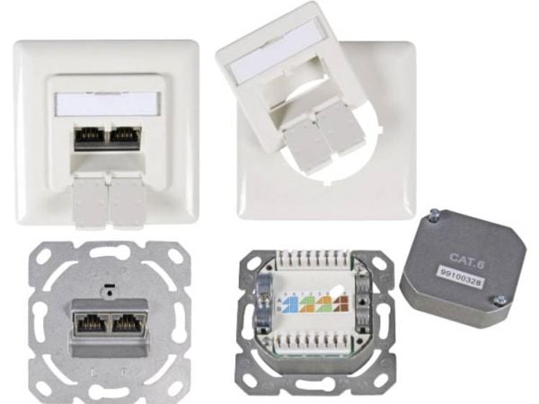 EFB Elektronik ET-25211.1V1, 2 x RJ-45, Valkoinen