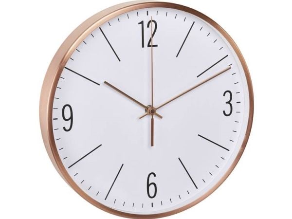 TFA-Dostmann 60.3534.51, Vägg, Quartz clock, Rund, Koppar, Vit, Metall, Glas