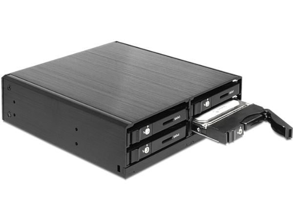 Delock 5.25" Mobile Rack for 4 x 2.5" SATA HDD / SSD - Lagringsdrevhylse - 2.5"