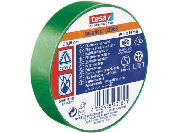 tesa 53988-00106-00 isolasjonstape tesa® Professional Grøn (L x B) 20 m x 19 mm 1 stk