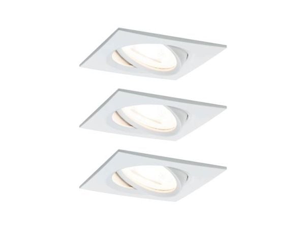 Paulmann 934.90, Innsunket spotlight, 3 ampuller, LED, 2700 K, 460 lm, Hvit