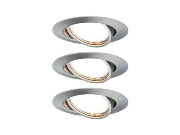 Paulmann 934.25, 3 ampuller, LED, 15 W, 475 lm, Metallisk