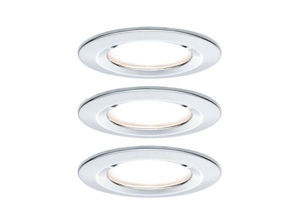 Paulmann 934.45, Innfelt lyspanel, GU10, 3 pære(r), LED, 2700 K, Krom