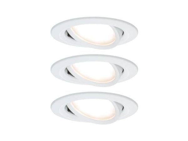 Paulmann 934.85, Innsunket spotlight, 3 ampuller, LED, 2700 K, 630 lm, Hvit