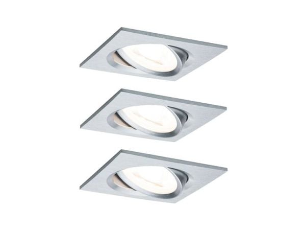 Paulmann 934.38, Indbygget lysplade, GU10, 3 pære(r ), LED, 2700 K, Aluminium