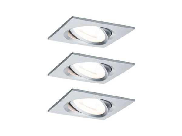 Paulmann 934.92, Innsunket spotlight, 3 ampuller, LED, 2700 K, 460 lm, Aluminium