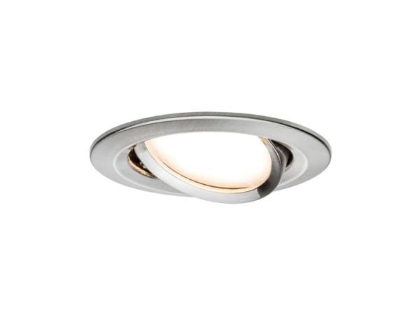 Paulmann 934.46, Innsunket spotlight, 1 ampuller, LED, 2700 K, 650 lm, Metallisk