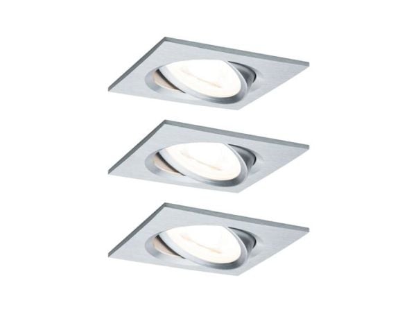 Paulmann 934.74, Indbygget lysplade, GU10, 3 pære(r ), LED, 2700 K, Aluminium