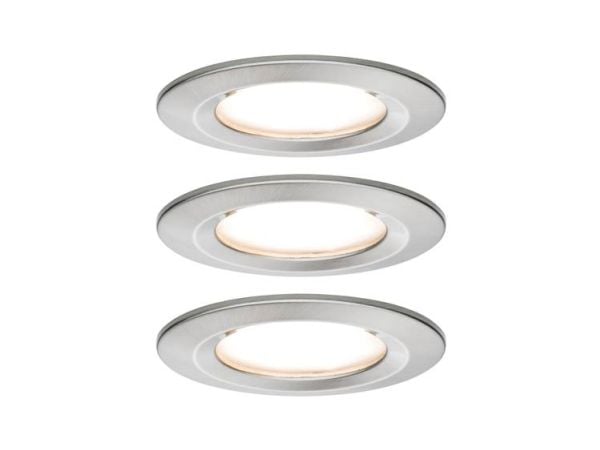 Paulmann 934.94, Innsunket spotlight, 3 ampuller, LED, 2700 K, 460 lm, Metallisk