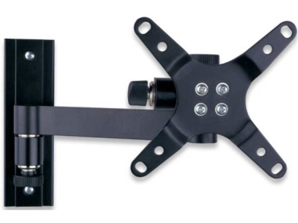 Techly ICA-LCD-105BK, 75 x 75 mm, 100 x 100 mm, -15 - 15°, 0 - 180°, Gjuten aluminium, Svart