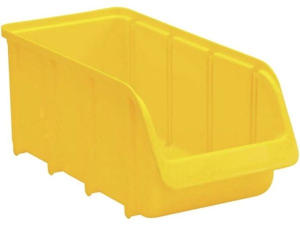 Hünersdorff 683200 oppbevaringskasser, synlige lagerbokser, B x H x T 315 x 145 x 125 mm, gul, 1 stk