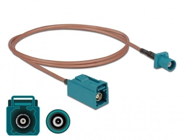 Delock - Antennekabel - FAKRA Z-kobling (hann) til FAKRA Z-kobling (hunn) - 1 m - 2.6 mm - koaksial - RG-316