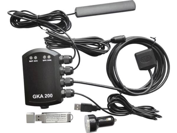 Renkforce GKA200 bilalarm, mobiltelefonkompatibel, kjøretøystesporing, vibrasjonssensor, GPS-portal, 12/24 V