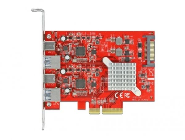 Delock - USB-adapter - PCIe 3.0 x4 - USB 3.2 Gen 2 x 2 + USB-C 3.2 Gen 2 x 2