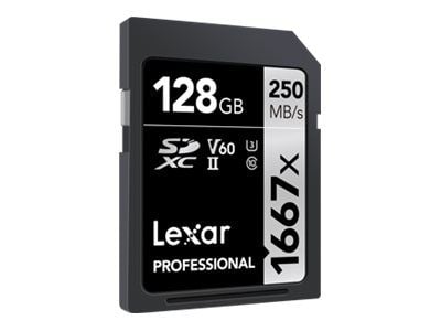 Lexar Professional - Flashminnekort - 128 GB - Video Class V60 / UHS-II U3 / Class10 - 1667x - SDXC UHS-II