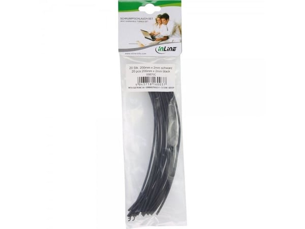 InLine 00870C, Kutistesukka, Musta, 20 cm, 2 mm, 20 kpl, 1 mm