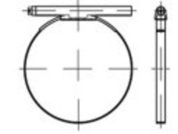 TOOLCRAFT slangestrammere DIN 3017 1.4016 (W2) C1 m. runde bolter, 29-31/18 (50 stk.) 18 mm