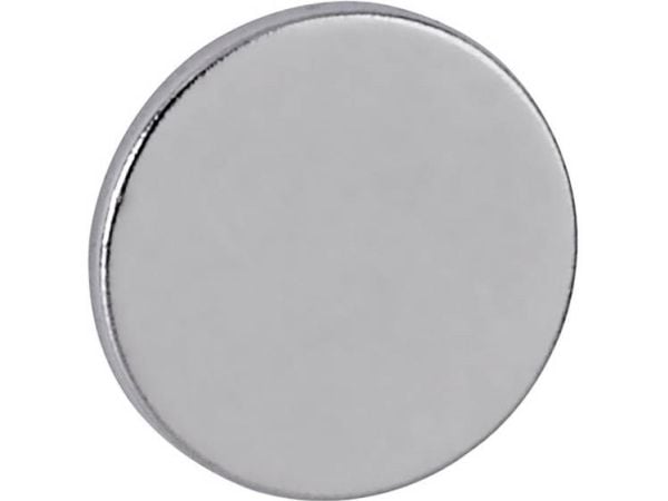 MAUL neodymmagnet, diameter: 10 x (H) 1 mm, nikkel, holdekraft: 0,5 kg, skive - 1 stk (6166196)
