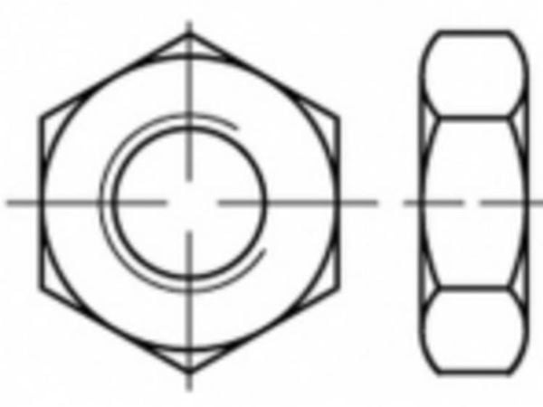 TOOLCRAFT TO-5417082 sekskantmuttere M12 stål galvanisert, 100 stk