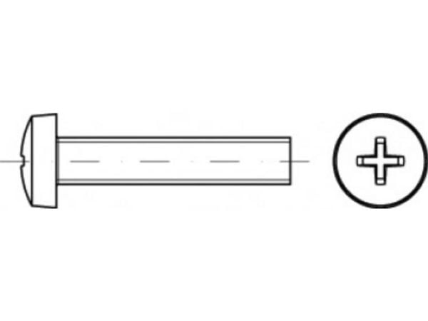 TOOLCRAFT TO-5430600 linsesylinderskruer M3 35 mm kryss Philips stål galvanisert (2000 stk.)