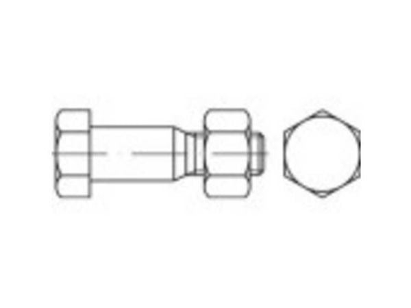 TOOLCRAFT TO-5435184 sekskantskrue M20 100 mm utvendig sekskant DIN 7968 stål 1 stk