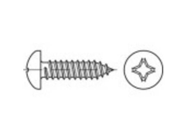 TOOLCRAFT TO-5435367 spor skruer 50 mm kryssspor Pozidriv DIN 7981 stål galvanisert, 100 stk