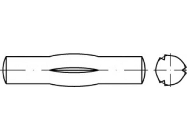 TOOLCRAFT TO-5438118 rillet spiker 6 mm stål 100 stk