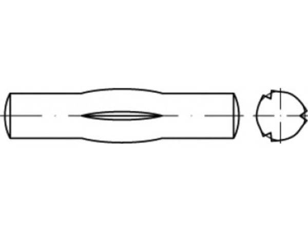 TOOLCRAFT TO-5438184 riflet kile/splitt 10 mm stål 25 stk