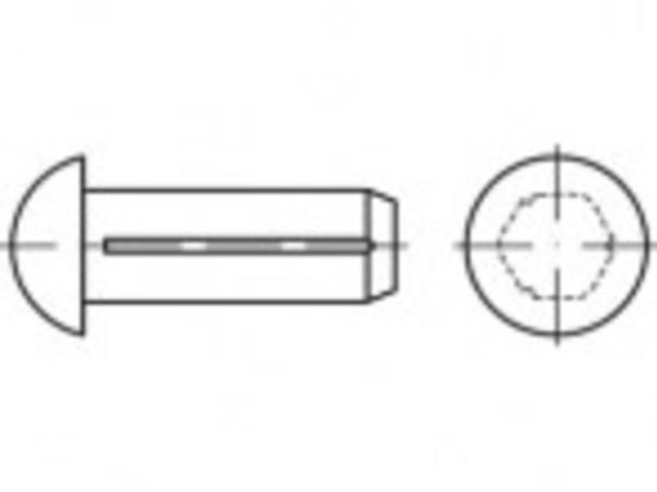 TOOLCRAFT TO-5439087 halvrunde rillet spiker 3 mm stål 500 stk
