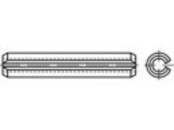 TOOLCRAFT TO-5439651 rörstift fjäderstål galvaniserat, 100 st