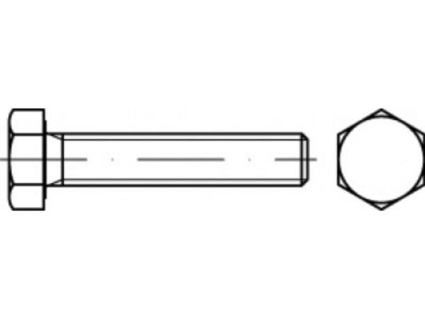 TOOLCRAFT sekskantskrue 38 mm, 13 mm utvendig sekskant, stål, 100 stk