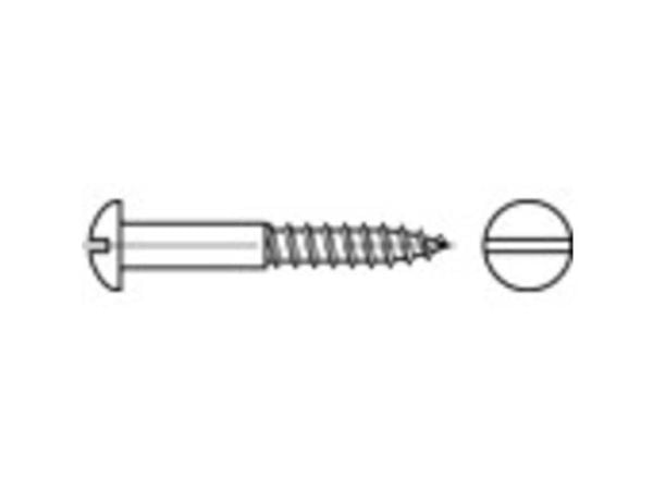 TOOLCRAFT halvrunde treskruer 4,5 mm x 60 mm kærv DIN 96 messing - 200 stk.