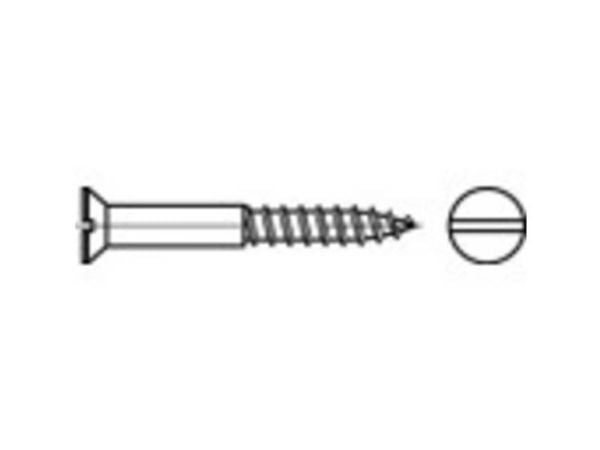 TOOLCRAFT TO-5447163 försänkt träskruv 4 mm 40 mm spår DIN 97 mässing förnicklad 200 st
