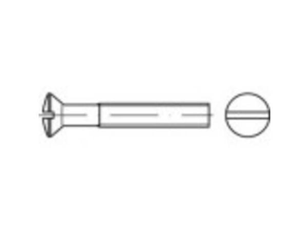 TOOLCRAFT TO-5450640 försänkta spårskruvar M6 80 mm DIN 964 mässing 100 st