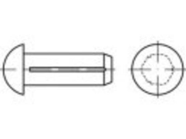 TOOLCRAFT TO-5451849 Halvrundt rillet søm 2 mm 500 stk 500 stk