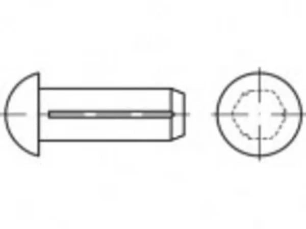 TOOLCRAFT TO-5454642 halvrunde rillet spiker 2 mm, 500 stk