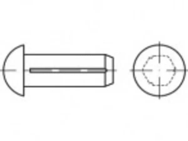 TOOLCRAFT TO-5454648 halvrunde nothode spiker 2 mm 500 stk