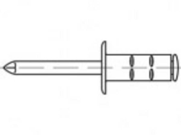 TOOLCRAFT TO-5455206 åpne blindnagler 3,2 mm 1000 stk