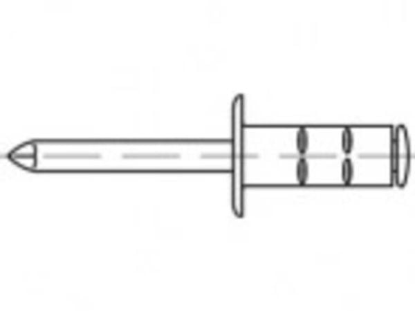 TOOLCRAFT TO-5455215 åpne blindnagler 4 mm 500 stk